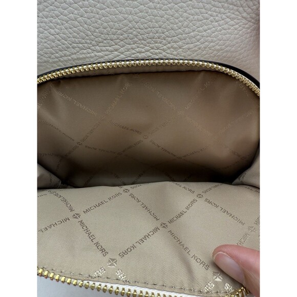 Michael Kors Jaycee Medium Pebbled Leather Backpack Light Cream Flaws - Picture 14 of 16